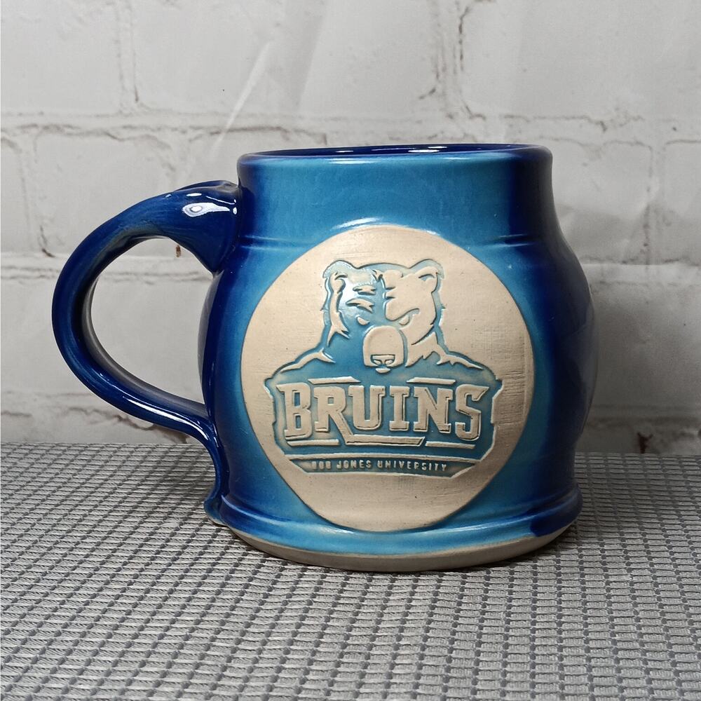 Bob Jones University Bruins Blue Ceramic Belly Mug Hollowed Earth Pottery